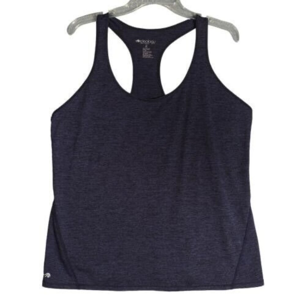 Ideology Womens Racerback Tank Top XL Blue Polyester Athletic Wear